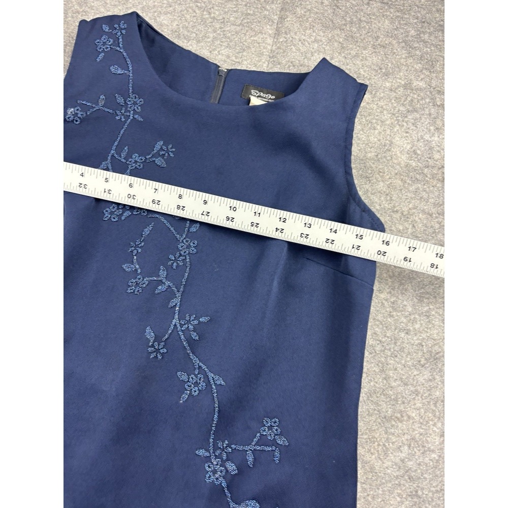VTG Spago Women's 4? Sheath Mini Shift Floral Beaded Dress 90s Sexy Cocktail SEE - Picture 3 of 7